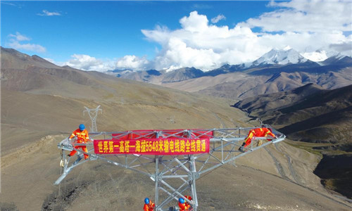 侨洋实业庆贺：世界首条海拔最高5548米的110千伏输电线路全线贯通